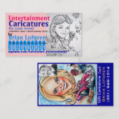 Entertainment-karikaturen Visitekaartje (Voorkant / Achterkant)