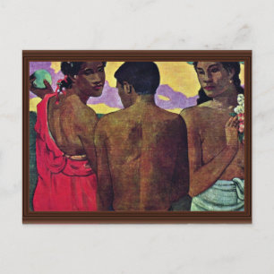 Entertainment op Tahiti door Gauguin Paul Briefkaart