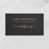 Entertainment Services Music Black Gold QR Code Visitekaartje (Voorkant)