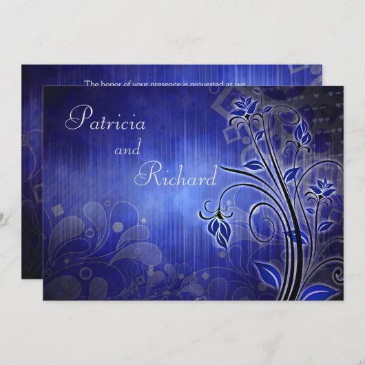 enthousiast blauw - Uitnodiging tot Jubileum (Voorkant / Achterkant)