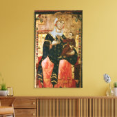 Enthroned Madonna en Child, c.1260 Canvas Afdruk (Insitu (Woonkamer))