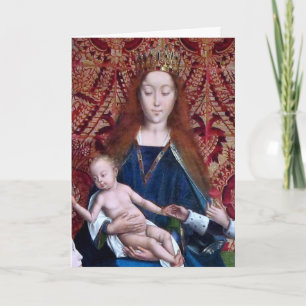 Enthroned Madonna en Child (detail; M 070)-kaart Kaart