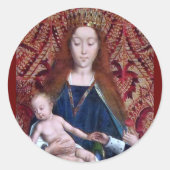 Enthroned Madonna en Child (detail; M 070)-kaart Ronde Sticker (Voorkant)