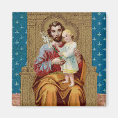 Enthroned St. Joseph met Toddler Christus Child Magneet (Voorkant)