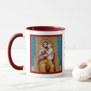 Enthroned St. Joseph met Toddler Christus Child Mok