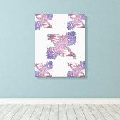 Entités doubles rose et bleu toile abstraite (Insitu (Plancher de Bois))
