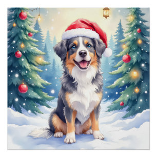 Entlebucher Berghond Besneeuwd Bos Sinterklaas Perfect Poster