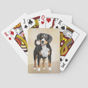 Entlebucher Berghond Schilderij - Originele Kunst Pokerkaarten