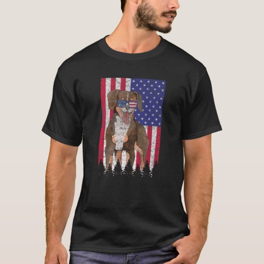 Entlebucher Mountain Dog Patriotic USA Pride Ameri T-shirt (Voorkant)
