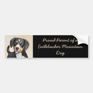Entlebucher Mountain Dog schilderen - Originele ku Bumpersticker