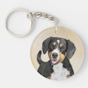 Entlebucher Mountain Dog schilderen - Originele ku Sleutelhanger