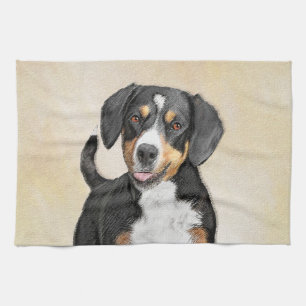 Entlebucher Mountain Dog schilderen - Originele ku Theedoek