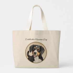 Entlebucher Mountain Dog schildert originele hondk Grote Tote Bag