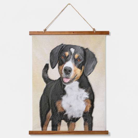Entlebucher Mountain Dog schildert originele hondk Hangend Wandkleed (Voorkant)