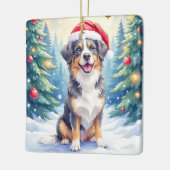 Entlebucher Mountain Dog Snowy Forest Santa Keramisch Ornament (Links)