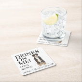 Entlebucher Mountain Dog Wedding Vierkante Kartonnen Onderzetter (Insitu)