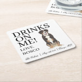 Entlebucher Mountain Dog Wedding Vierkante Kartonnen Onderzetter (Schuin)