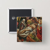 Entombment van Christus, Villabranca Vierkante Button 5,1 Cm (Voorkant /achterkant)