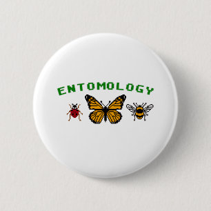 Entomologie met 8 bits ronde button 5,7 cm