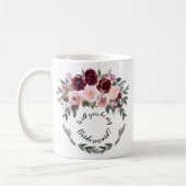 Entourage proposal Bourgundy & Blush Floral Wreath Koffiemok (Links)