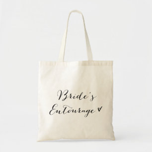 entourage van de bruid   Zwarte moderne kalligrafi Tote Bag