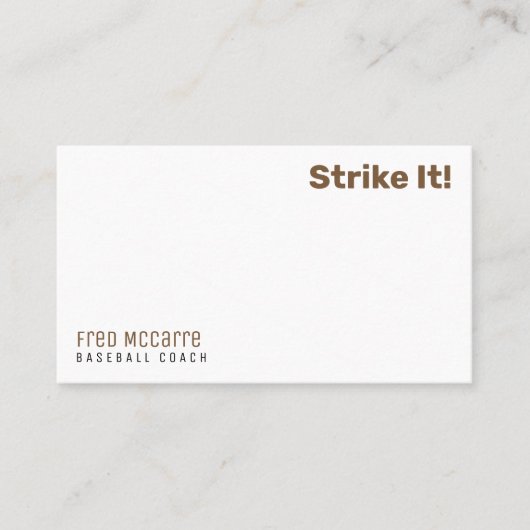 Entraîneur de baseball | Carte de visite de base-b (Devant)