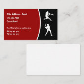 Entraîneur de baseball simple Cartes de visite (Devant / Derrière)