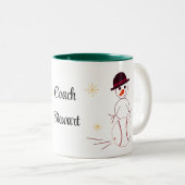 Entraîneur de baseball Snowman Mug de café personn (Devant droit)
