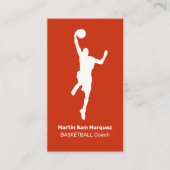 Entraîneur de basket-ball Carte de visite rouge or (Devant)