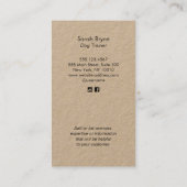 Entraîneur de chien Black Lab Kraft Carte de visit (Dos)