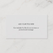 Entraîneur de chiens - Carte de visite comportemen (Dos)