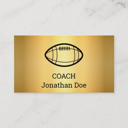 Entraîneur de football de Faux Gold Carte de visit (Devant)