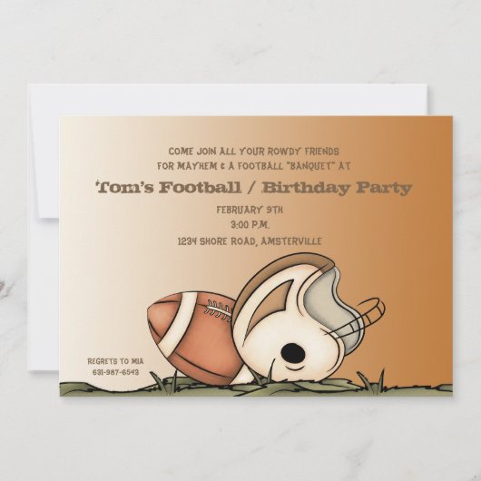 Entraîneur de football - Invitation à la fête (Devant)