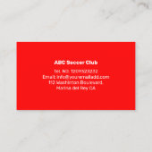 Entraîneur de football rouge Carte de visite moder (Dos)