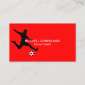 Entraîneur de football rouge Carte de visite moder (Devant)