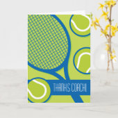 Entraîneur de tennis Carte de remerciements vert e (Fleur jaune)