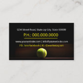 Entraîneur de tennis Carte de visite (Dos)