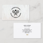 Entraîneur de tennis Carte de visite en bois blanc (Devant / Derrière)