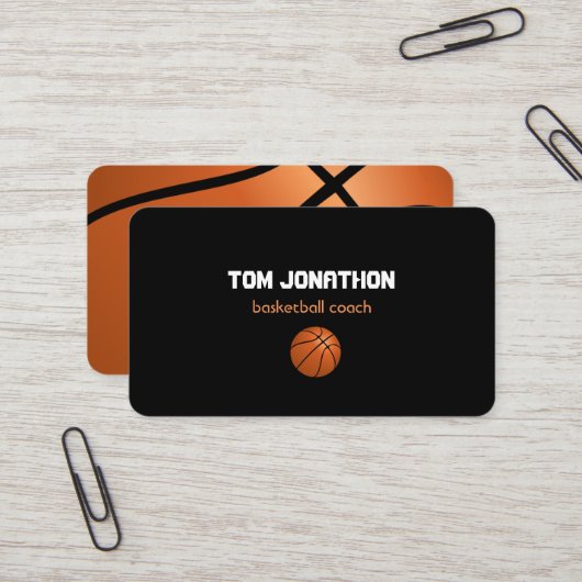entraîneur professionnel de basket-ball Carte de v (Devant/Arrière en situation)