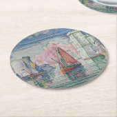 Entrance of La Rochelle Harbor, Paul Signac Ronde Kartonnen Onderzetter (Gebogen)