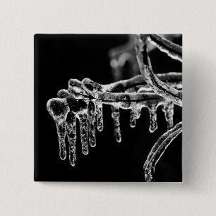 entred ijzige winter vierkante button 5,1 cm