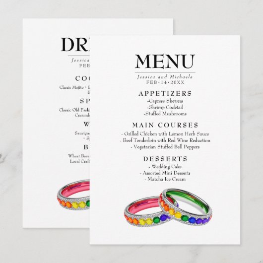 🌈 Entremêlé dans la Fierté  Menu & Boisson Double (Devant / Derrière)
