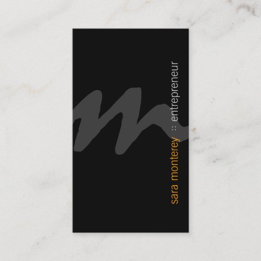 Entrepreneur Gras Script Monogramme Carte de visit (Devant)