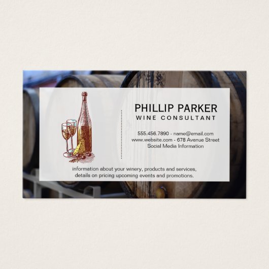 Entreprise | Baril de vin | Bouteille de vin et ve (Devant)