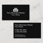 Entreprise bâtiment blanc noir cartes de visite (Devant / Derrière)