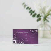 Entreprise carte de visite Elegant Purple White (Debout devant)