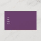 Entreprise carte de visite Elegant Purple White (Dos)