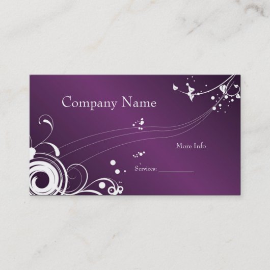Entreprise carte de visite Elegant Purple White (Devant)