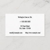 Entreprise, Carte de visite juridique (Dos)