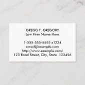 Entreprise, Carte de visite professionnel simple (Dos)